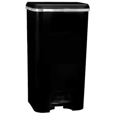Imagen de COM FORT HOUSE Cubo de Basura con Pedal Capacidad 37 litros Reciclaje Color Class Negro Orgánico Cocina 1 unidad Piezas Extraíbles Limpieza Fácil