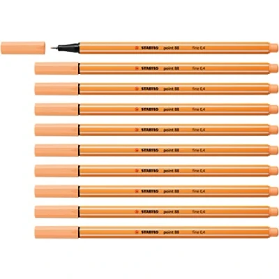 Imagen de Rotulador punta fina STABILO point 88 Caja con 10 unidades color naranja claro