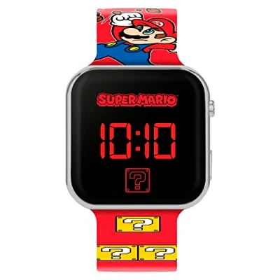 Imagen de Super Mario Reloj Digital para Chicos de Cuarzo con Correa en Plástico GSM4107
