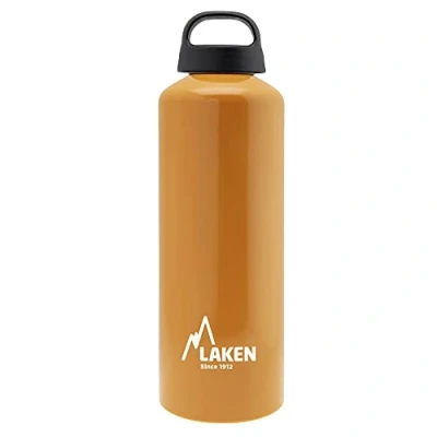 Imagen de LAKEN Botella de Aluminio Clásica 1L Perfecta para Deporte, Gimnasio y Aventuras al Aire Libre Cantimplora Reutilizable Reciclable Montaña, Camping, Bicicleta Escuela