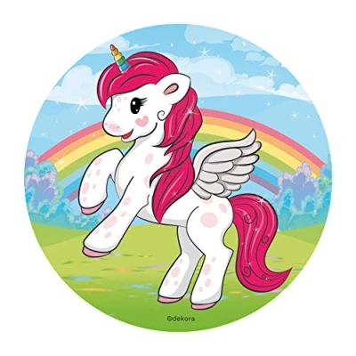 Imagen de Dekora Disco Comestible de Unicornio para Decoración Tartas Cumpleaños 20 cm