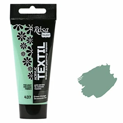 Imagen de 7 Artists Pintura Textil Para Tela Vintage Verde 60 ml Pinturas Telas Permanentes Ropa Permanente y Lavable De