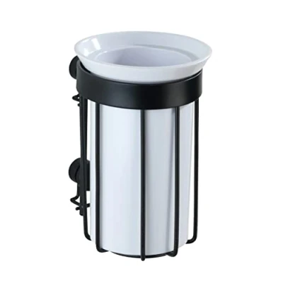 Imagen de Wenko Vaso higiene Dental Classic Plus Negro Soporte para cepillos de Dientes, y Pasta con protección anticorrosiva