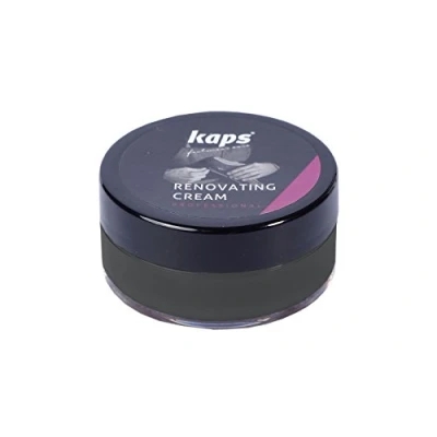 Imagen de Crema Reparadora Y Renovadora Para Zapatos De Cuero Liso, Bolsas, Asientos, Reparador Arañazos Rasguños, Kaps Renovating Cream, 10 Colores (118 negro)