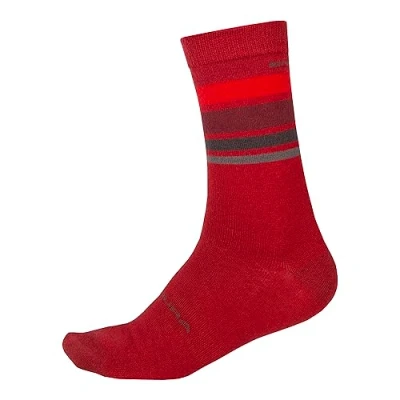 Imagen de ENDURA BaaBaa Merino Stripe Ciclismo Calcetines para Hombre, Red, S