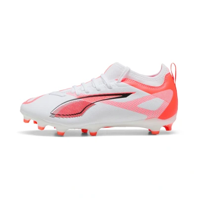 Imagen de PUMA Ultra 5 Match FG/AG JR, Zapatillas de fútbol, White Black Glowing Red, 34.5 EU