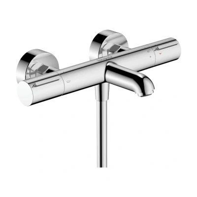 Imagen de hansgrohe Ecostat Element, termostato para bañera empotrado, grifo con botón de seguridad (SafetyStop) a 40C, termostato, mezclador 2 funciones, cromo, 13347000