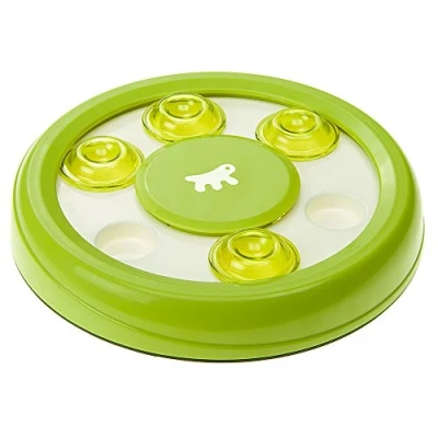 Imagen de Ferplast Juguete Interactivo para Gatos Discover, con Agujeros croquetas, en plástico Antideslizante, Ø 23 x 4,2 cm