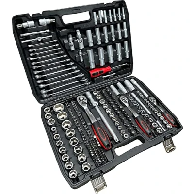 Imagen de Maletín herramientas 215pz CALIDAD PROFESIONAL carraca 1/2&quot;,1/4&quot; y 3/8&quot; llaves, vaso, puntas variadas