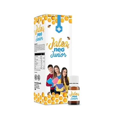 Imagen de NEO Jalea Real Liofilizada Junior 14 Viales Favorece el Rendimiento Físico e Intelectual en Niños Complemento Alimenticio para Aportar Fuerza y Vitalidad Sabor Fresa