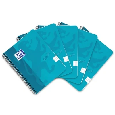 Imagen de Oxford Touch Collegeblock Cuaderno (A5, cuadriculado, 80 hojas, 5 unidades), color azul