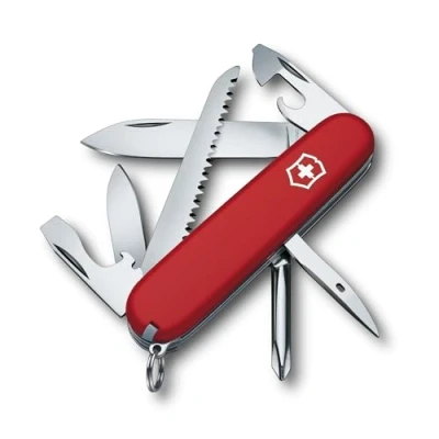 Imagen de Victorinox Hiker, Navaja suiza multiusos, con 13 funciones, incluyendo sierra para madera, destornillador Phillips y palillo de dientes, color rojo