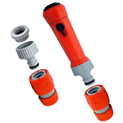 Imagen de Siroflex 4760/AS Set Lanza Aireador Ducha Made in Italy Conectadores para Manguera de Riego Jardín Adaptador Universal Toma Grifo 3/4 Y ½