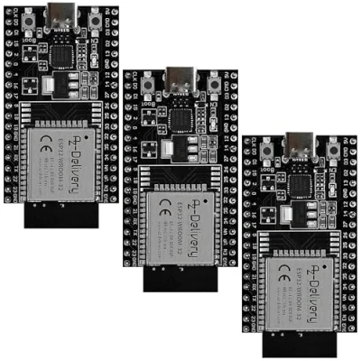 Imagen de AZDelivery ESP32 Dev Kit C V4 NodeMCU Wifi Development Board con conector USB compatible Arduino, incluye libro electrónico (ESP32 V2 sucesor)