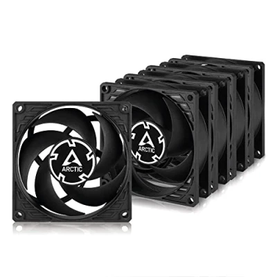 Imagen de ARCTIC P8 PWM PST (5 Piezas) 80 mm Ventilador de Caja para CPU con Sharing Technology (PST), Motor Muy Silencioso, Computadora, 200 3000 RPM Negro