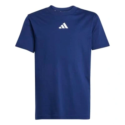 Imagen de adidas Performance TEE Camiseta estampada para niños, Talla: 7 8a, Dark blue/white