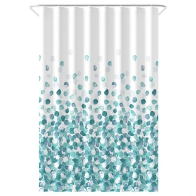 Imagen de Loti Living Cortina de ducha antimoho 120 x 200 cm Océano Poliéster impermeable Incluye anillas Bañera