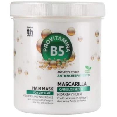 Imagen de Thader Th Pharma Mascarilla Efecto Anti Frizz Provitamina B5, Omega 9, Aloe Vera y Aceite de Jojoba para Cabellos Secos, 1000 ml