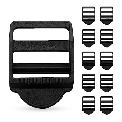 Imagen de DOJA Barcelona Hebillas de Plastico 25mm Pack 10 Hebilla Tensora con Freno Ancho Interior para Mochilas Cinturon, Cierres Mochila, Bolsos
