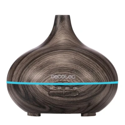 Imagen de Cecotec Humidificador Ultrasónico con Difusor de Aromas Pure Aroma 300 Yin Grey. Depósito hasta 300ml, 7 Colores LED Ajustables, Temporizador 10h, Ultrasilencioso, Función Aromaterapia