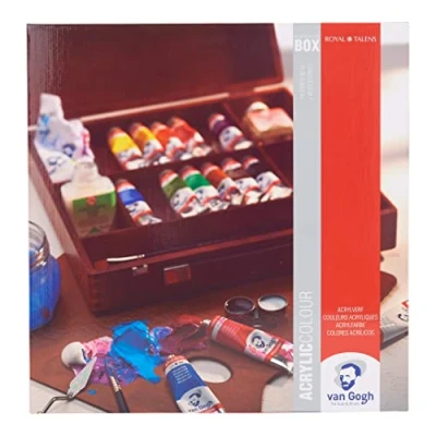 Imagen de Talentos Colores acrílicos VAN GOGH caja de madera con 14 tubos 40 ml y accesorios