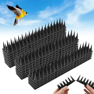 Imagen de QINERSAW 20 Piezas Repelente de Palomas Plástico 6 Metros Negro Diseño Doble Pin Picos para Gorriones Golondrinas
