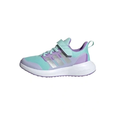 Imagen de adidas Fortarun 2 0 Cloudfoam Elastic Lace Top Strap, Sneaker Unisex niños, Semi Flash Aqua Silver Met Orchid Fusion, 38 2/3 EU