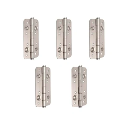 Imagen de Emuca Lote de 5 Bisagras seguridad para puertas, 150x80mm, antipalanca con cantos redondos, sin remate, acero, níquel satinado