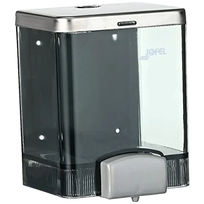 Imagen de Jofel ac21150 Vision, Dispensador de jabón, Dosificador jabón líquido con Depósito rellenable, Pulsador ABS, en SAN Fumé 1,4 Lts.