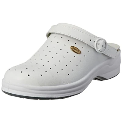 Imagen de Scholl New Bonus Punched, Zapatos Profesionales, Unisex adulto, Blanco, 40 EU
