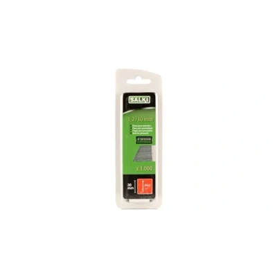 Imagen de SALKI Clavos BRAD AX 1,2 Blister de 1000 Unidades, con Cabeza 30mm Longitud para Grapado Neumático, Compatibles Clavadoras Neumáticas, Metal