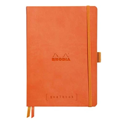 Imagen de Clairefontaine 117583C Rhodia GoalBook Cuaderno (240 páginas numeradas en blanco, 14, 8 x 21 cm, 90 g, diseño de puntos), calendarios, indios, funda con tapa piel sintética, color marrón