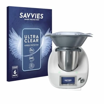 Imagen de savvies Protector Pantalla para Vorwerk Thermomix TM5/ Bimby TM5 (6 Unidades) Película Ultra Transparente