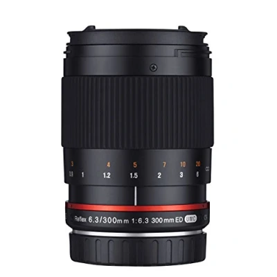 Imagen de Samyang Reflex f/6.3 300mm Sony E MILC Negro Objetivo (MILC, 9/9, 0,9 m, E, Manual, 30 cm)