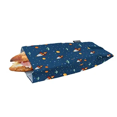 Imagen de NERTHUS Bolsa para Bocadillo Reutilizable, ecológica, Adaptable, facil de Limpiar y Apta Lavadora