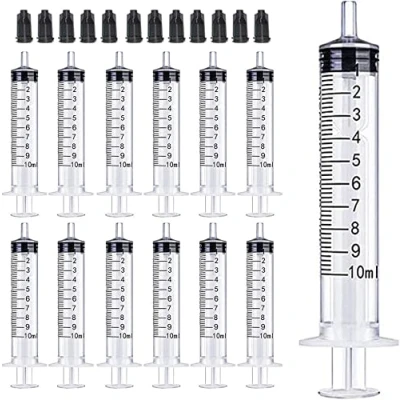 Imagen de Gufastoe 20pcs 10ml Jeringa de Plastico(sin Aguja) con Tapas, Alimentación Animales compañía o para Uso Industrial
