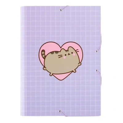 Imagen de Carpeta solapas Pusheen A4 clasificadora escolar/Carpeta portafolios cartón gomas Vuelta al cole