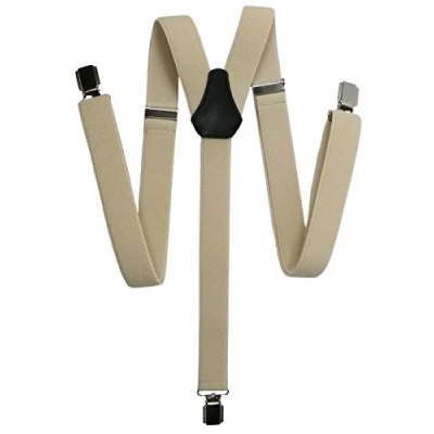 Imagen de Olata Tirantes Finos Unisex Ajustables Con Cierre de Clip Forma Y Clips Metálicos 2.5 cm. Crema Claro
