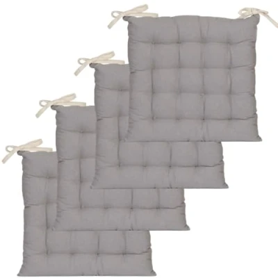 Imagen de Atout Ciel Juego de 4 Almohadillas para Silla cuadradas, Bicolor 40 x cm, Color Beige y Gris