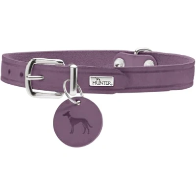 Imagen de HUNTER Aalborg Collar para Perro de Piel Resistente y Resistente, Ideal Deportes Uso Diario, con Colgante Piel, Fabricado en Alemania, Talla 37
