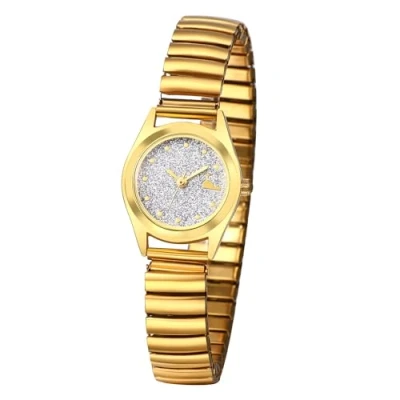 Imagen de JewelryWe Reloj Elástico Dorado Mujer: Relojes Redondo Analógico de Cuarzo Oro para Señora Esferas Pequeño Correa Ajustable Acero Inoxidable Uso Diario Regalo