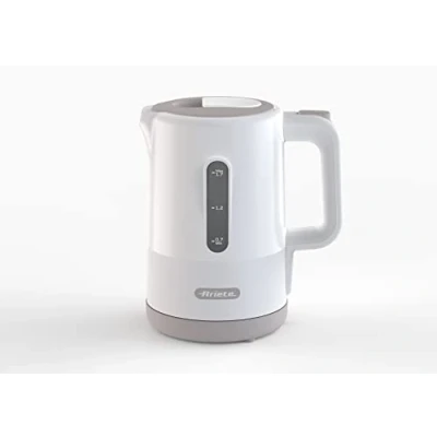 Imagen de Ariete Breakfast 2845, hervidor eléctrico con nivel de agua visible, base inalámbrica 360, apagado automático, tapa seguridad, capacidad 1,7 L, 2200 W, color blanco