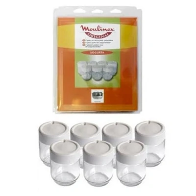 Imagen de Lote de 7 tarros cristal con tapa yogurtera A14A03 MoulinEX