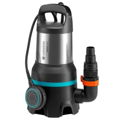 Imagen de Gardena bomba sumergible de aguas residuales 25000: 25 000 l/h, auto., int. flotación func. continuo, partículas suciedad hasta 38 mm, sistema acoplamiento rápido, 1100 W (9046 20)