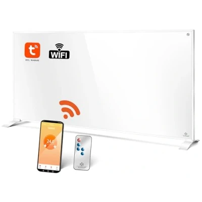 Imagen de KESSER® Panel Calefacción infrarroja Aparato independiente Ahorro de energía, montaje en la pared, con control remoto Termostato y aplicación calefactor eléctrico Pies soporte