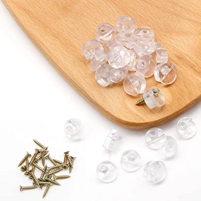 Imagen de DEANKEJI 25 Piezas Clip de vidrio y Tornillos, Plata Color Clips para Gabinetes Vidrio, Soporte Abrazadera se Utiliza Fijar 1 4 mm Espesor