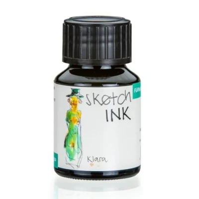 Imagen de Rohrer &amp; Klingner sketchink de escritura y caracteres tinta 50 ml frasco Turquesa Klara