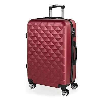 Imagen de ITACA Maleta Mediana con 4 Ruedas Giratorias para Viajes Largos Tipo Trolley Ideal como Maletas de Viaje Grandes 23 Kilos y Resistentes, Granate