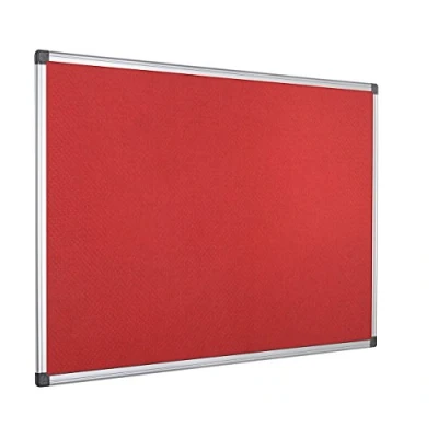Imagen de Bi Office Maya Tablero de anúncios con marco aluminio, 120 x 90 cm, fieltro rojo