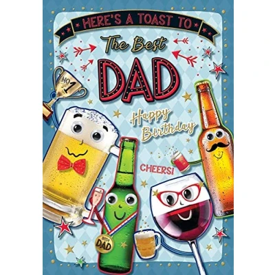 Imagen de Piccadilly Greetings Tarjeta de cumpleaños moderna para papá, 9 x 6 pulgadas, verde